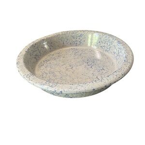 Vintage Blue and White Speckled Pie Dish